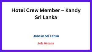 Hotel Crew Member – Kandy Sri Lanka